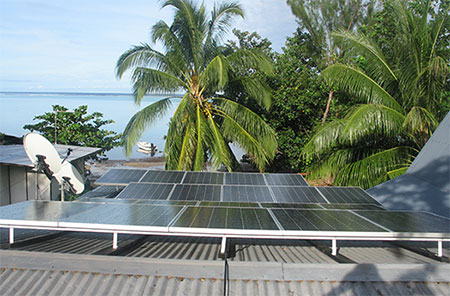 Sistema de telhado inclinado de 8KW solar off-grid na Polinésia Francesa