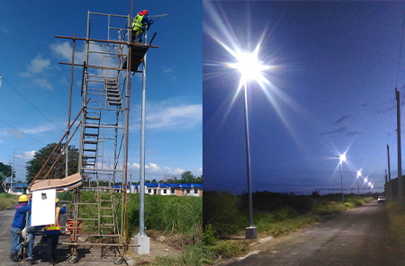 AN-SL projeto de iluminação de rua solar municipal de 100W nas Filipinas
