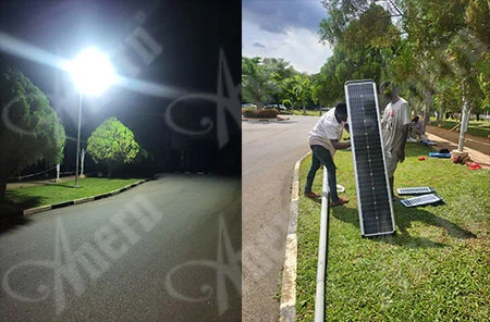 Projeto piloto de iluminação de estrada de rua solar da Nigéria