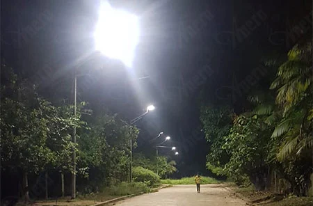 Projeto de iluminação solar da estrada rural da Colômbia