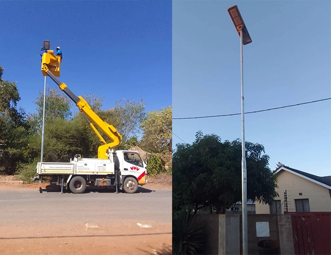 Luz de rua led solar integrada tudo em um