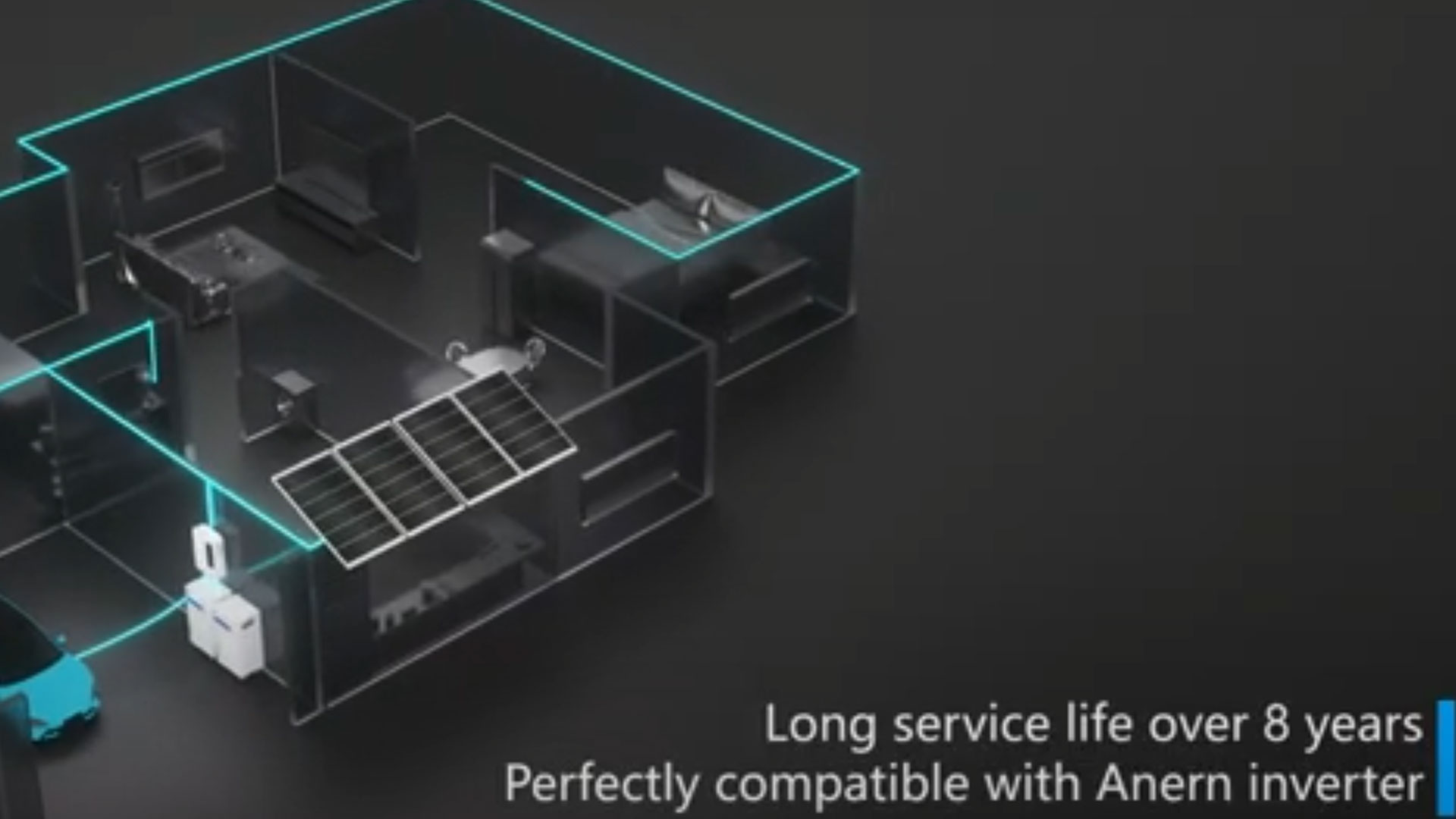 Bateria de lítio solar LiFePO4 montada na parede de 100Ah 200Ah 300Ah 25.6V 51.2V (AN-NPRO)